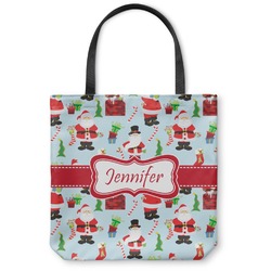 Santa and Presents Canvas Tote Bag (Personalized)