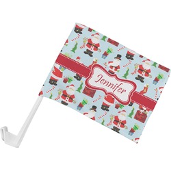 Santa and Presents Car Flag - Small w/ Name or Text