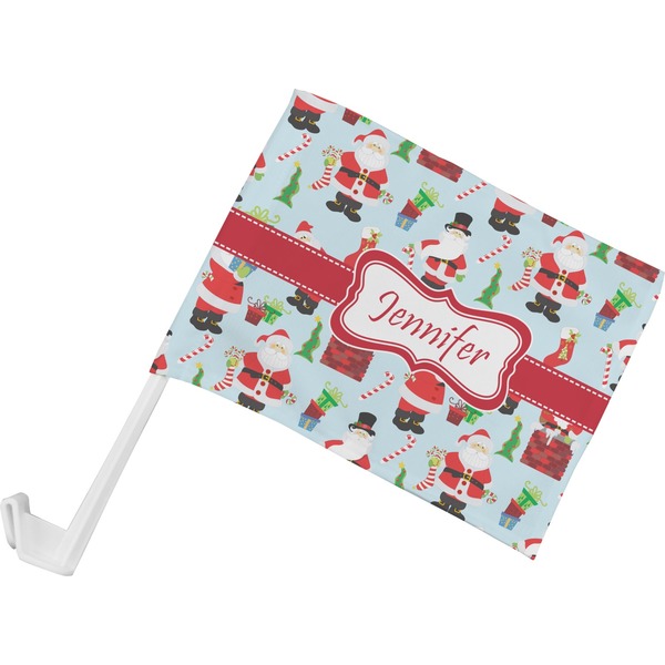 Custom Santa and Presents Car Flag - Small w/ Name or Text