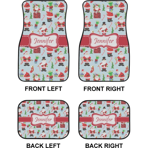 Santas w/ Presents Car Floor Mats Set (2F + 2B)