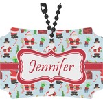 Santa and Presents Rear View Mirror Ornament w/ Name or Text