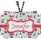 Santa and Presents Rear View Mirror Ornament w/ Name or Text