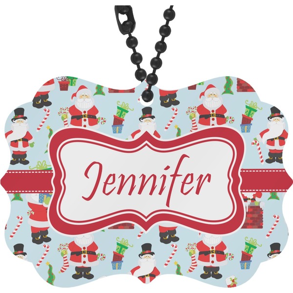Custom Santa and Presents Rear View Mirror Charm w/ Name or Text