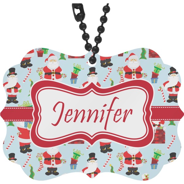 Custom Santa and Presents Rear View Mirror Decor (Personalized)