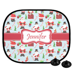 Santa and Presents Car Side Window Sun Shade w/ Name or Text