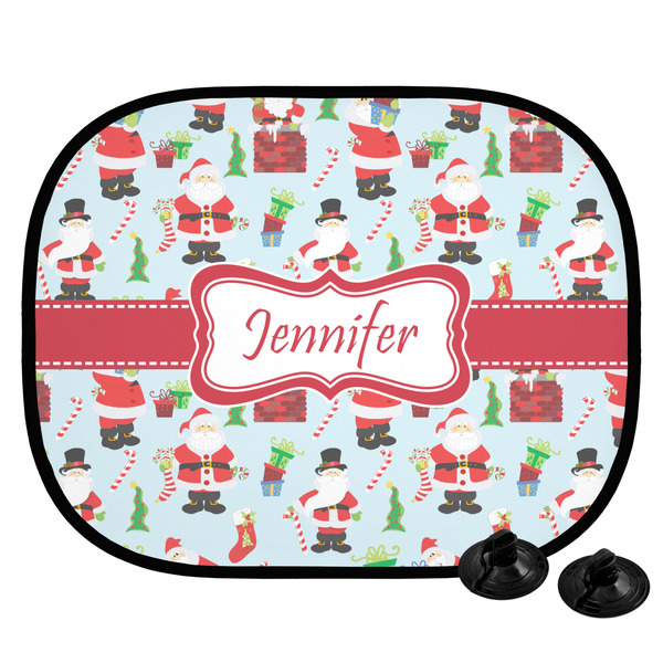 Custom Santa and Presents Car Side Window Sun Shade w/ Name or Text