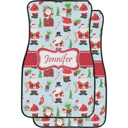 Santa and Presents Car Floor Mats (Front Seat) w/ Name or Text