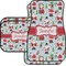 Santa and Presents Car Floor Mats Set - 2 Front & 2 Back w/ Name or Text