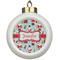 Santa and Presents Ceramic Ball Ornament (Personalized)