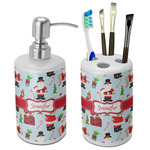 Santa and Presents Ceramic Bathroom Accessories Set (Personalized)
