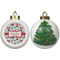 Santas w/ Presents Ceramic Christmas Ornament - X-Mas Tree (APPROVAL)