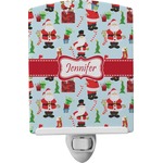 Santa and Presents Ceramic Night Light w/ Name or Text