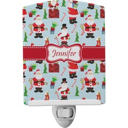 Santa and Presents Ceramic Night Light w/ Name or Text