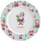 Santas w/ Presents Ceramic Plate w/Rim