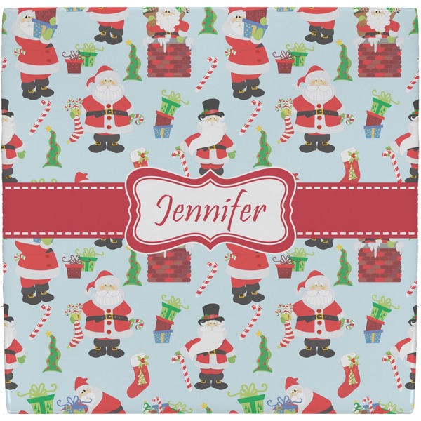 Custom Santa and Presents Ceramic Tile Hot Pad w/ Name or Text