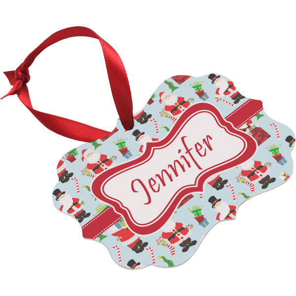 Santas w/ Presents Christmas Ornament