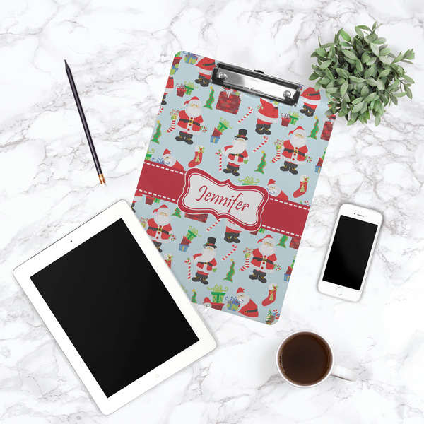 Santas w/ Presents Clipboard - Lifestyle Photo