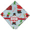 Santas w/ Presents Cloth Napkins - Personalized Dinner (Folded Four Corners)