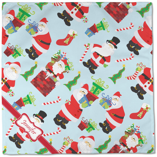 Santas w/ Presents Cloth Napkins - Personalized Dinner (Full Open)