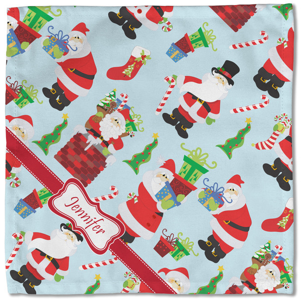 Santas w/ Presents Cloth Napkins - Personalized Lunch (Single Full Open)