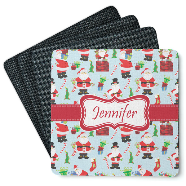 Santas w/ Presents Coaster Rubber Back - Main