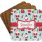 Santas w/ Presents Coaster Set (Personalized)