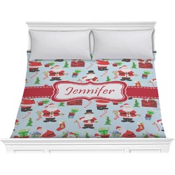 Santa and Presents Comforter - King w/ Name or Text