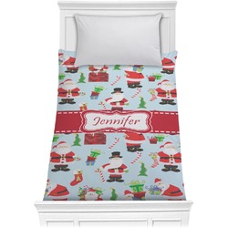 Santa and Presents Comforter - Twin XL w/ Name or Text