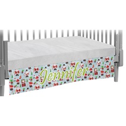 Santa and Presents Crib Skirt w/ Name or Text