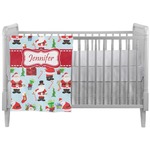 Santa and Presents Crib Comforter / Quilt w/ Name or Text
