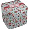 Santas w/ Presents Cube Poof Ottoman (Top)