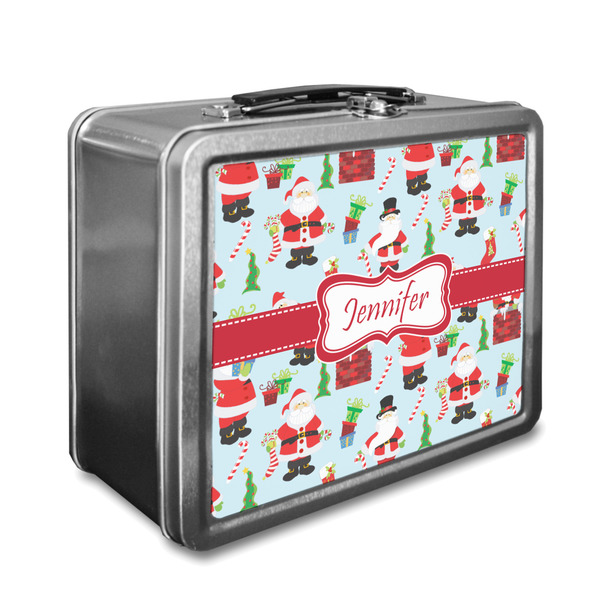 Custom Santa and Presents Lunch Box w/ Name or Text
