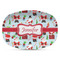 Santa and Presents Plastic Platter - Microwave & Oven Safe Composite Polymer (Personalized)