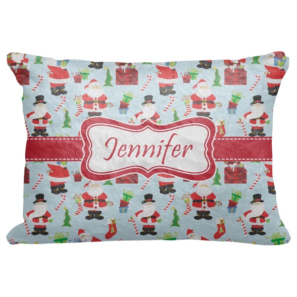 Custom Santa and Presents Decorative Baby Pillowcase - 16"x12" w/ Name or Text