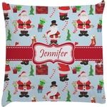 Santa and Presents Decorative Pillow Case w/ Name or Text
