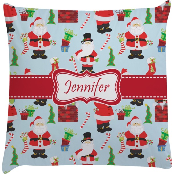 Custom Santa and Presents Decorative Pillow Case w/ Name or Text