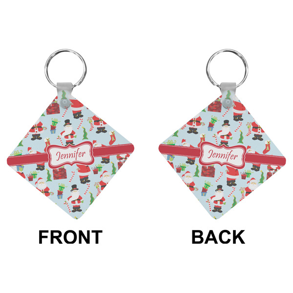 Santas w/ Presents Diamond Keychain (Front + Back)
