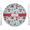 Santa and Presents 10" Glass Lunch / Dinner Plates - Single or Set (Personalized)