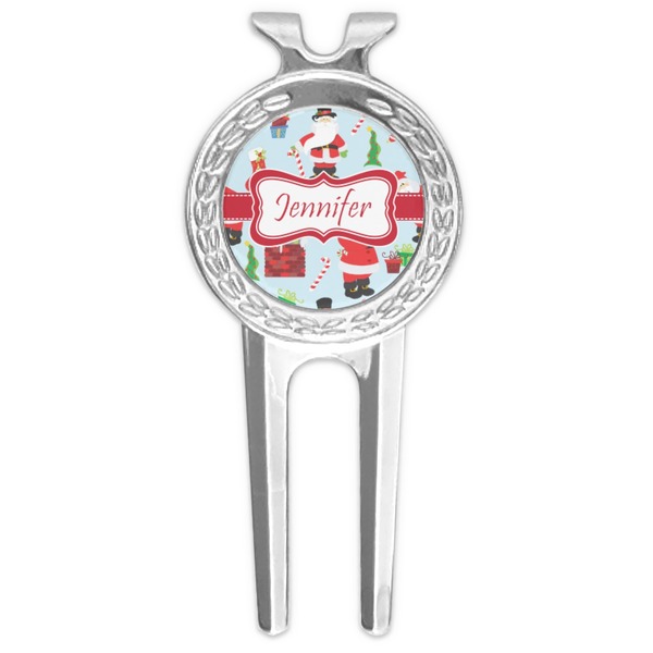 Custom Santa and Presents Golf Divot Tool & Ball Marker (Personalized)