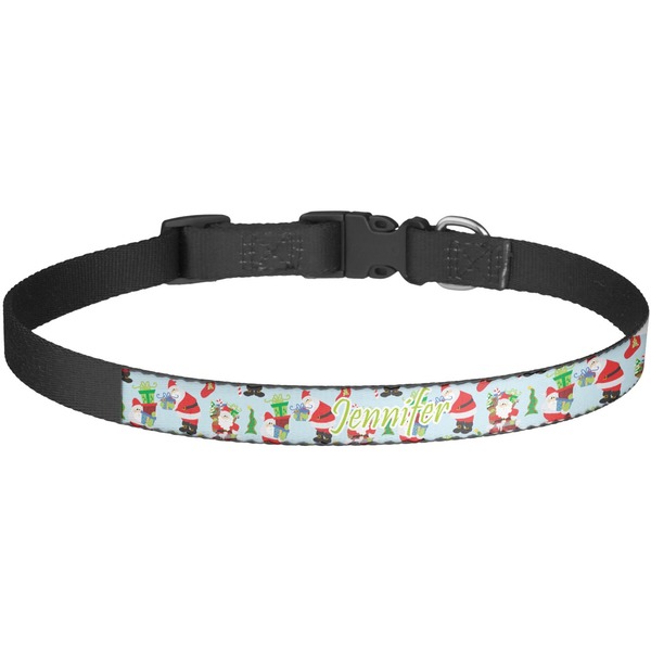 Custom Santa and Presents Dog Collar - Large (Personalized)