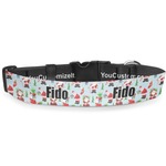 Santa and Presents Deluxe Dog Collar - Large (13" to 21") (Personalized)