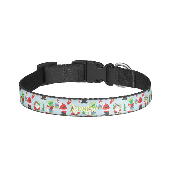 Custom Santa and Presents Dog Collar - Small (Personalized)