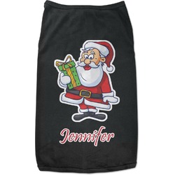 Santa and Presents Black Pet Shirt (Personalized)