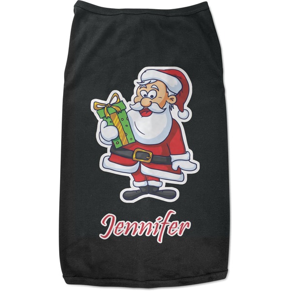 Custom Santa and Presents Black Pet Shirt - M (Personalized)