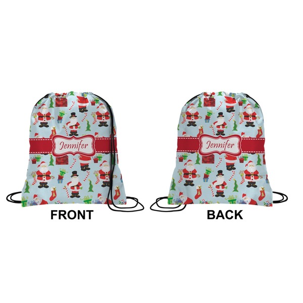 Santas w/ Presents Drawstring Backpack
