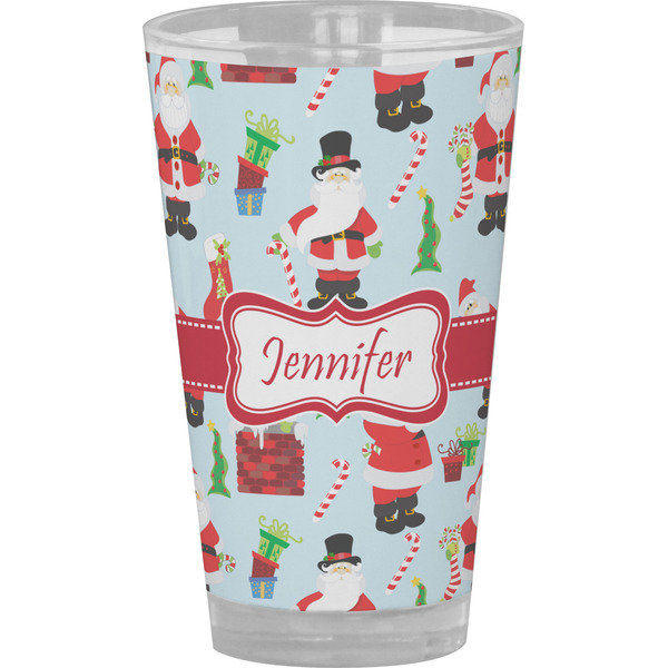 Custom Santa and Presents Pint Glass - Full Color (Personalized)
