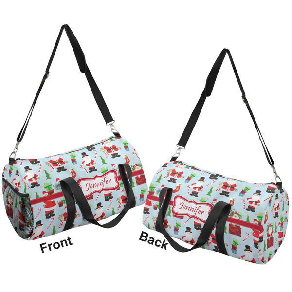 Santas w/ Presents Duffle bag small front and back sides