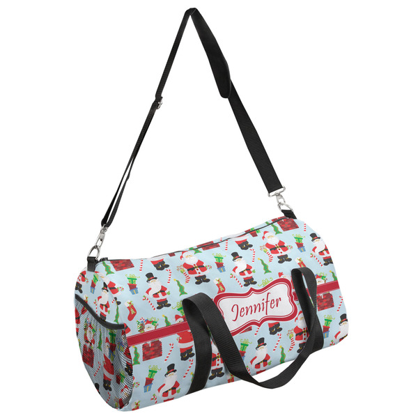 Custom Santa and Presents Duffel Bag - Small w/ Name or Text