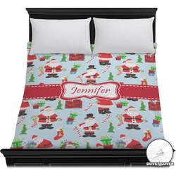 Santa and Presents Duvet Cover - Full / Queen w/ Name or Text