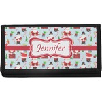 Santa and Presents Canvas Checkbook Cover w/ Name or Text